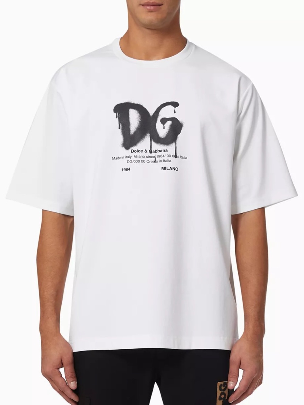 Dolce & Gabbana DNA Oversized T-shirt with Graffiti Spray DG in Jersey